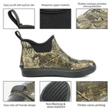 8 Fans Ankle Deck Boots, Realtree Timber Camo Waterproof Mud Muck Rubber Rain Boots