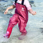 8Fans® Kid’s Boot foot Chest Waders - 2 Layers Nylon PVC