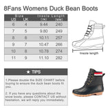 8 Fans Womens Duck Bean Boots, Waterproof Ankle Rain Boots Insulated Warm Rain Winter Snow Boots for Women