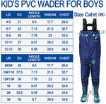 8Fans® Kid’s Boot foot Chest Waders - 2 Layers Nylon PVC