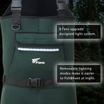 8 Fans Light System Waterproof Cleated Chest Waders for Men with Boots