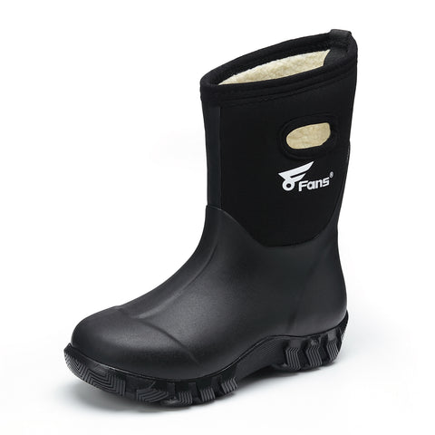 8 Fans Kids Rubber Boots Neoprene Winter Snow Rain Boots